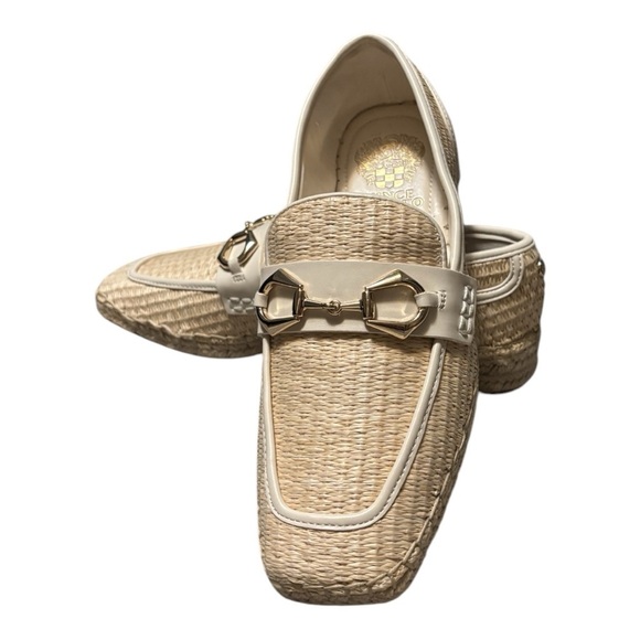 Vince Camuto Cream Gold Woven Loafer Like New! - Picture 3 of 10